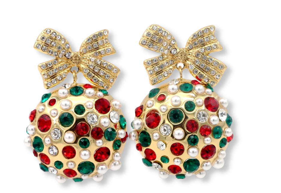 Red & Green Ornament Earrings