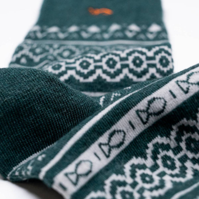 Green Jacquard combed cotton Christmas socks