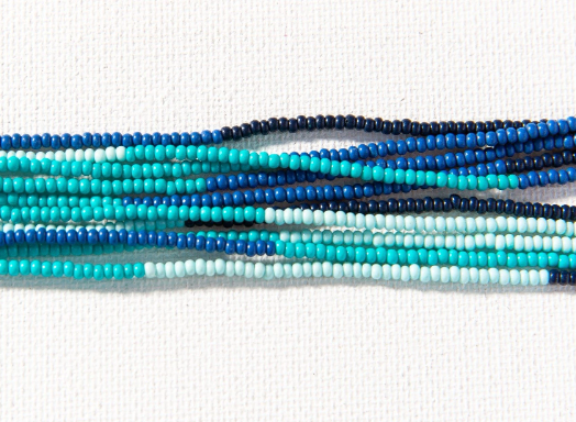 Multi Beaded Mask Necklace - Blue Ombre