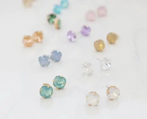 Square Swarovski Crystal Earrings