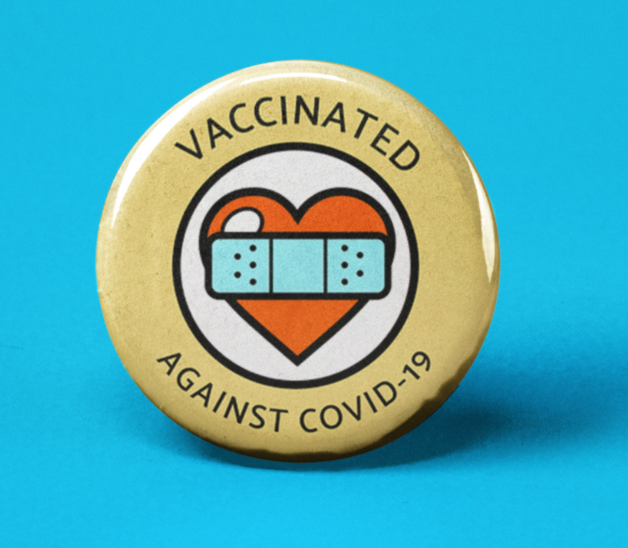 Vaccinated Against Covid-19 Button