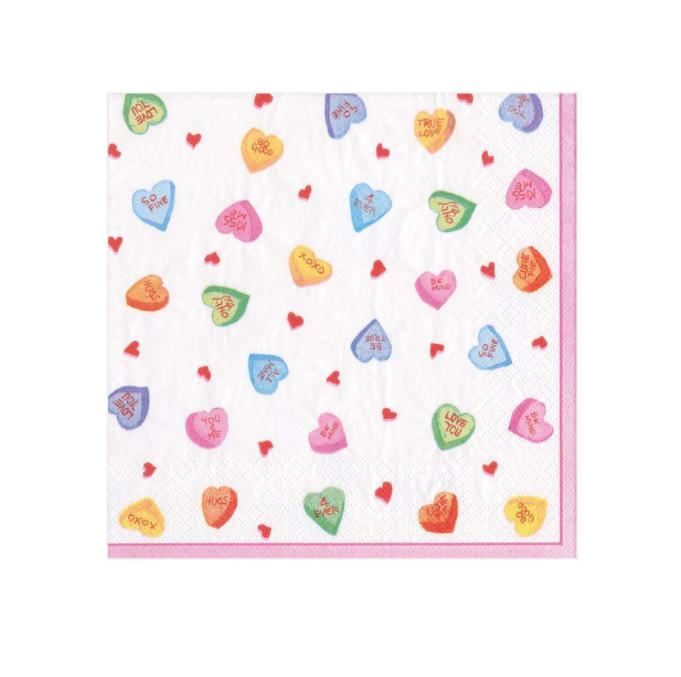 Candy Hearts Cocktail Napkin