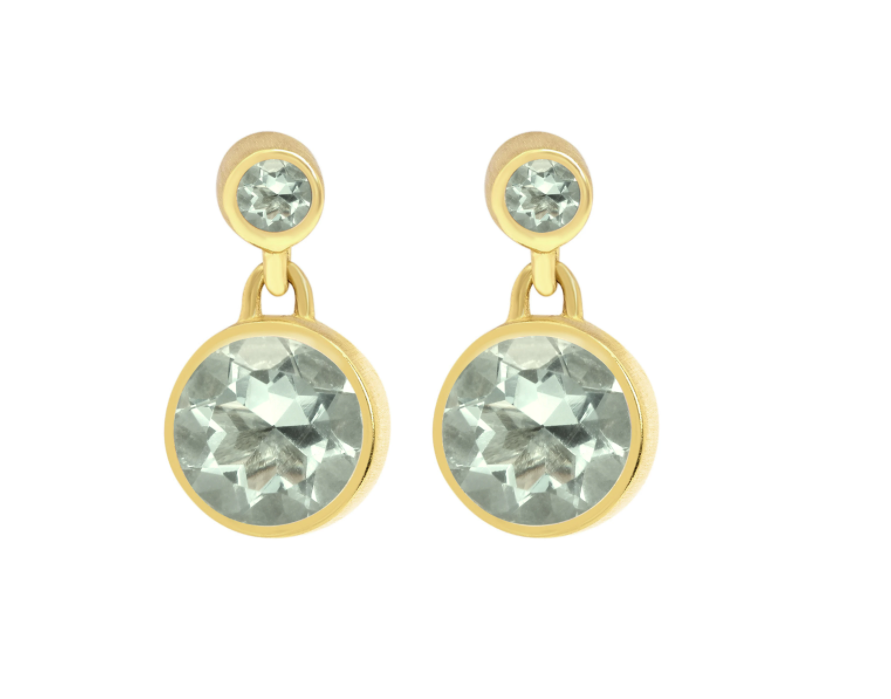Signature Droplet Earrings - Green Amethyst/Gold