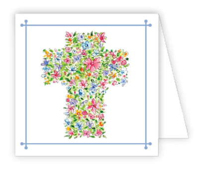 Floral Cross Enclosure Card