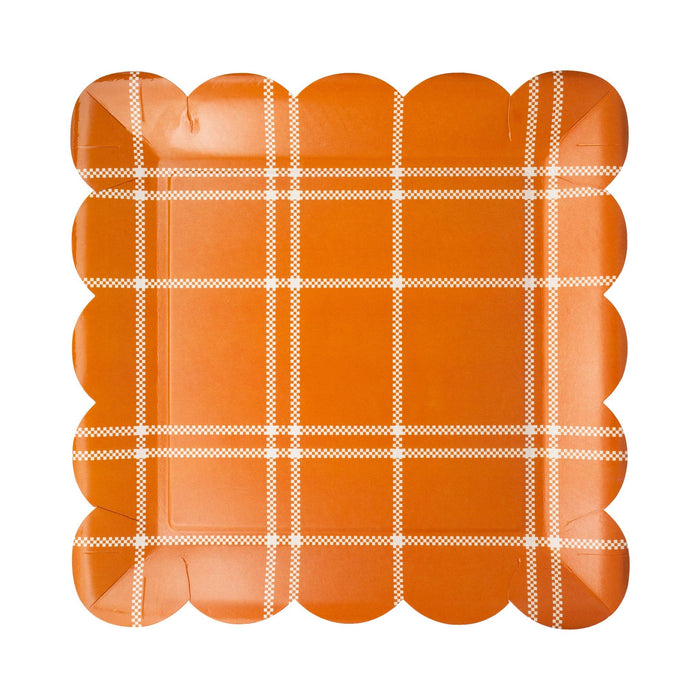 Rust Windowpane Square Plate