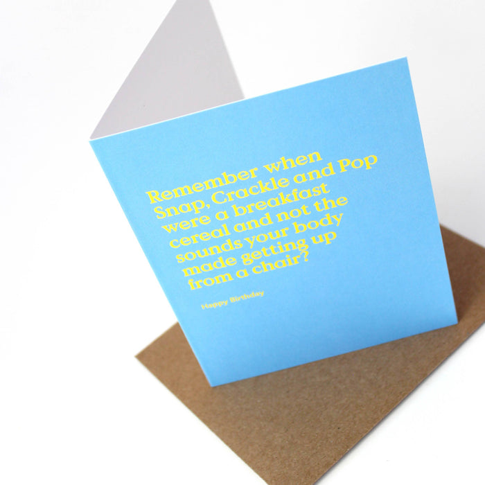 Snap Crackle Pop Funny Birthday Card