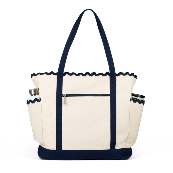 Navy Scalloped Tennis Tote