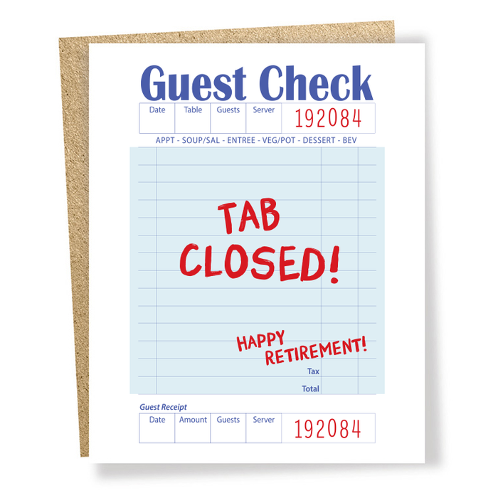 Tab Closed Retirement Card