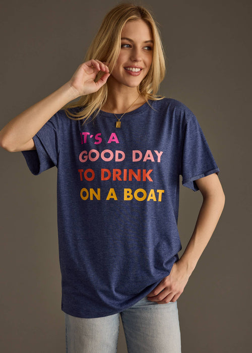 Navy Drink On A Boat Tee