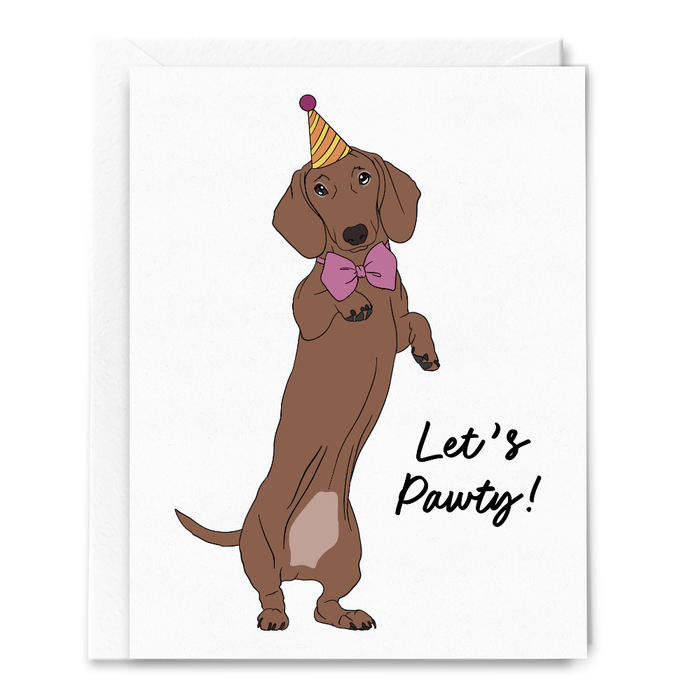 Let's Pawty Dachshund Card