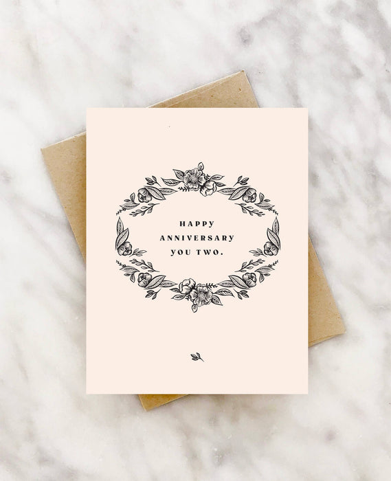 Vintage Floral Anniversary Card