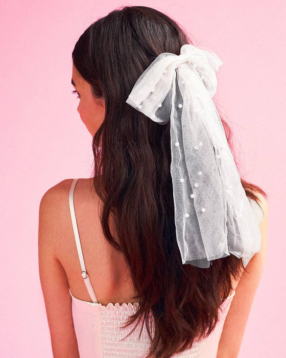 Bride Pearl Hair Bow
