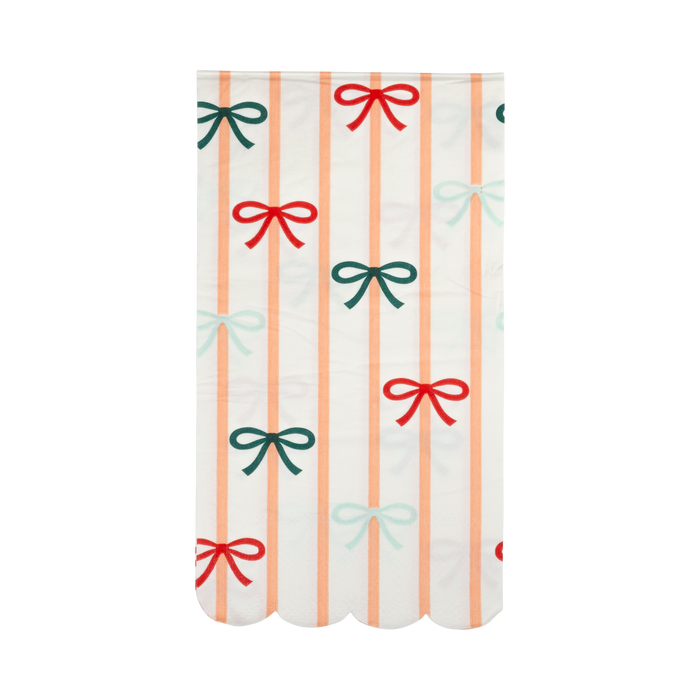Bows and Stripes Scalloped Napkin