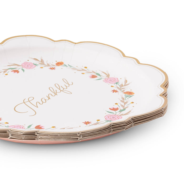 Thankful Fall Floral Dinner Plates