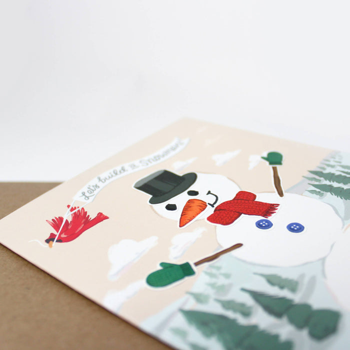 Sticker Scene Card | Build a Snowman