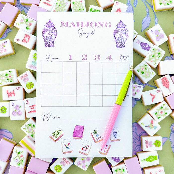 Mahjong Tiles Scorecard Pad