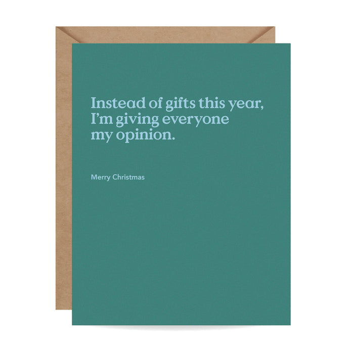 Instead of Gifts Christmas Card