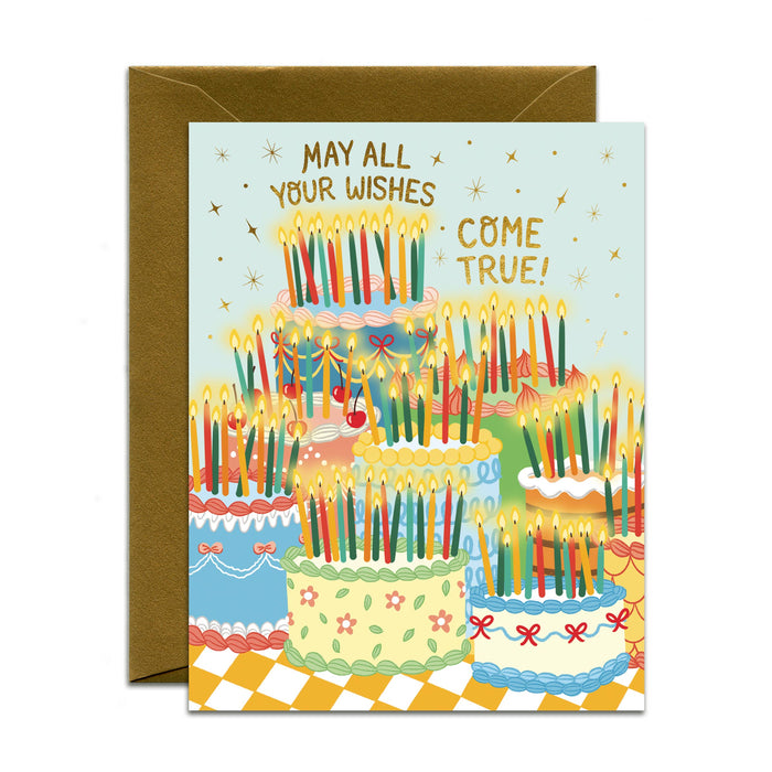 Retro Vintage Birthday Cakes Card