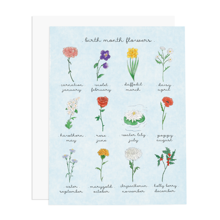 Birth Month Flowers Card