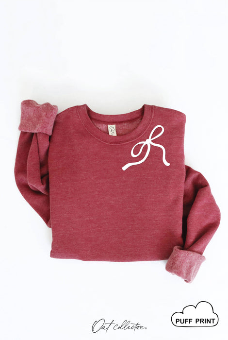 Ribbon Bow Sweatshirt | Rose