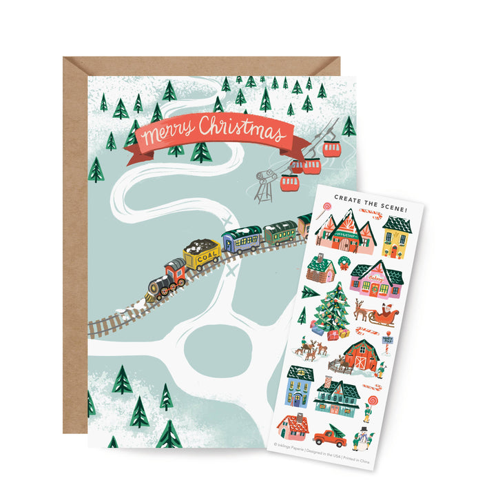 Sticker Scene Card | North Pole Village
