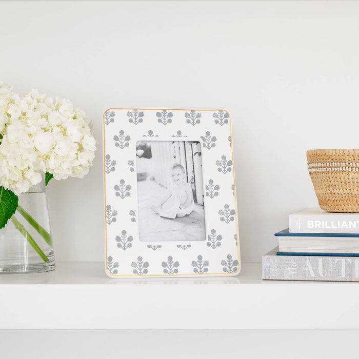 Slate Floral 4x6 Frame