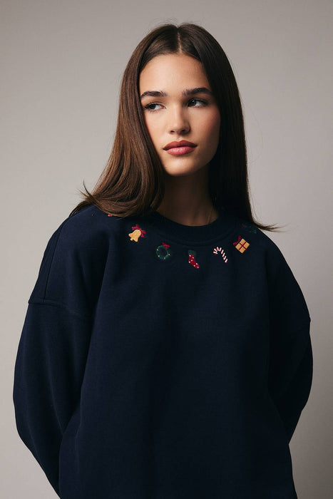 Navy Christmas Icons Sweatshirt