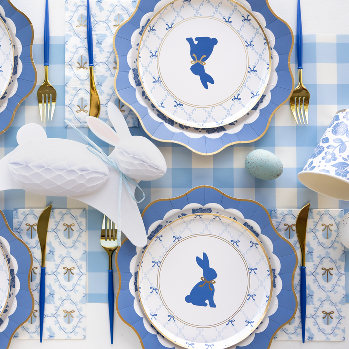 BELLE BLUE ELEGANT FLORAL DINNER PLATES