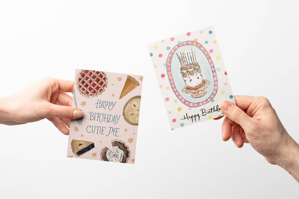 Whimsy Watercolor Birthday Cake Card