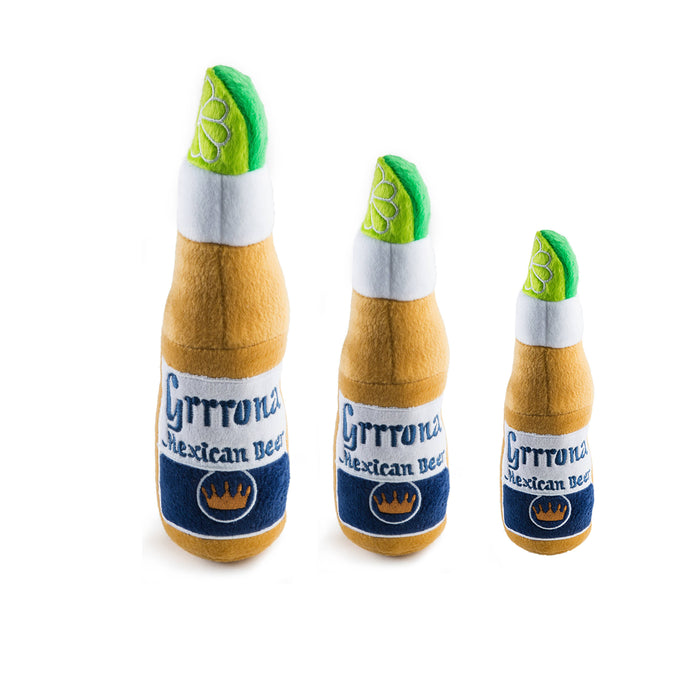 Lg Grrrona Beer Bottle Toy Squeaker Dog Toy
