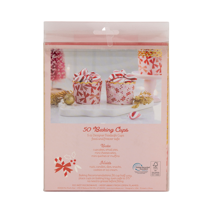 Pink Gold Foil Bows Baking Cups