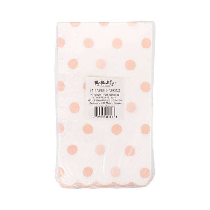 Baby Pink Polka Dot Dinner Napkin
