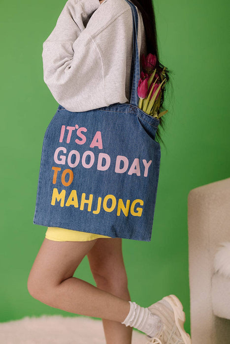 Good Day to Mahjong Denim Tote