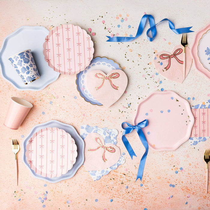 PETAL PINK BOW SMALL PLATES