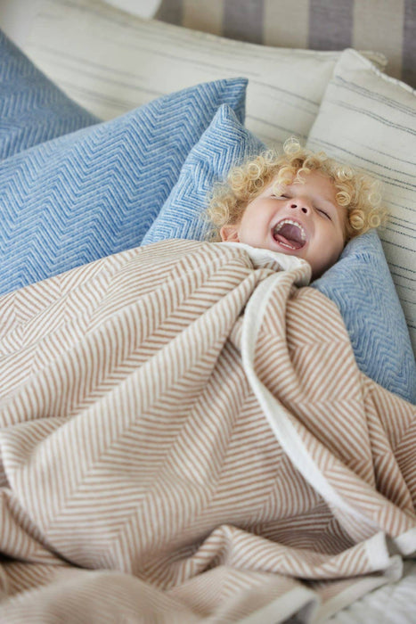 Harborview Herringbone Tan Blanket Original