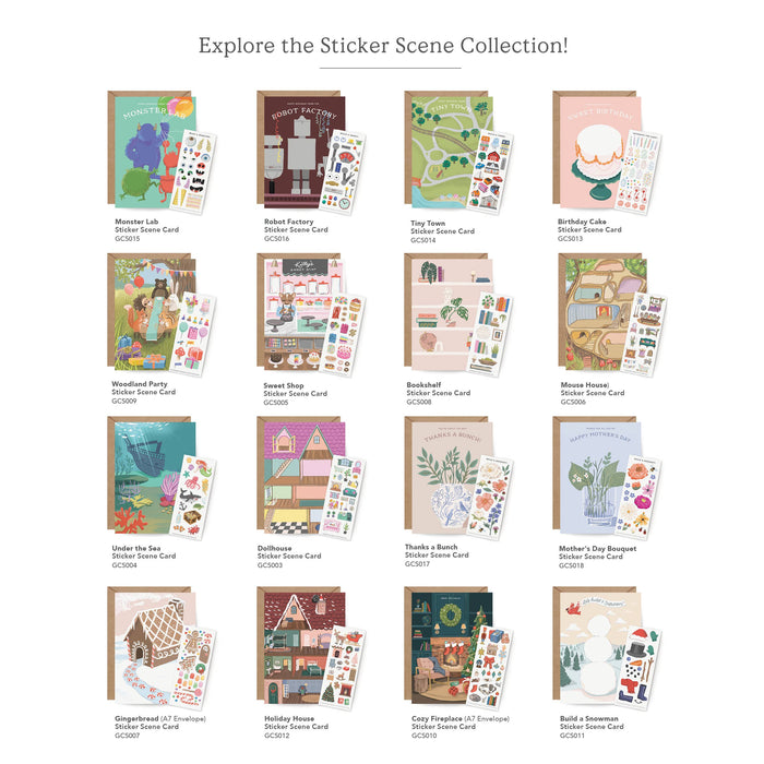 Sticker Scene Card | Build a Snowman