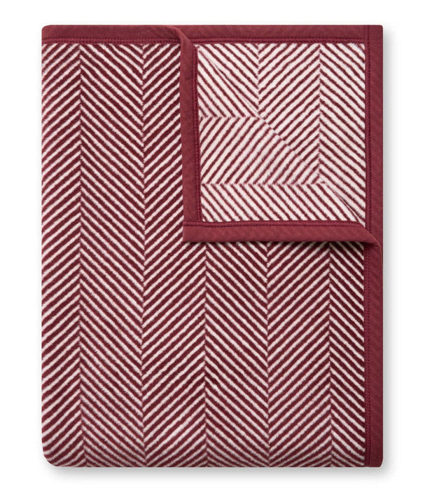 Harborview Herringbone Maroon Blanket Original