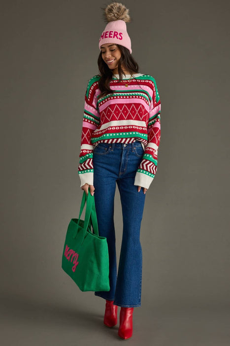 Multicolored Winter Pattern Sweater