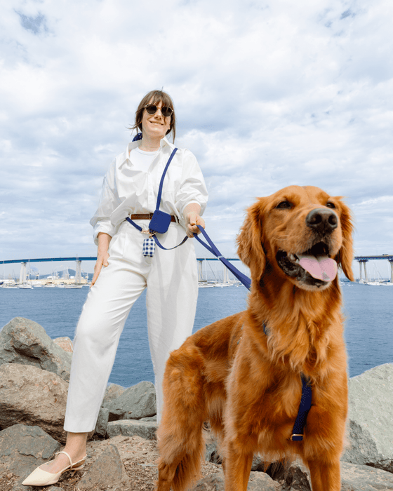 Navy 4-in-1 Convertible Hands Free Dog Leash