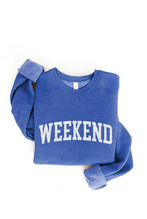Heather Royal WEEKEND Sweatshirt