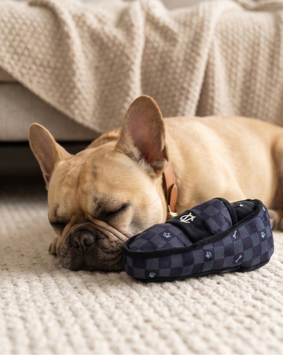 Black Checker Chewy Vuiton Loafer Dog Toy