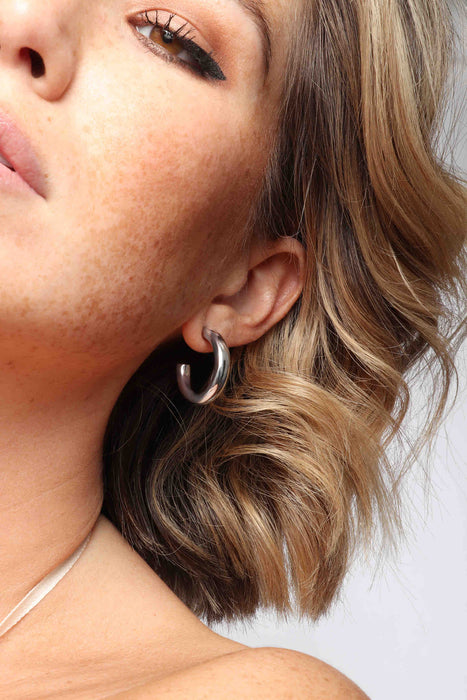 Silver Michaela 1" Hoops