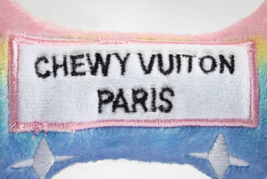 Mini Pink Ombre Chewy Vuiton Bone Dog Toy
