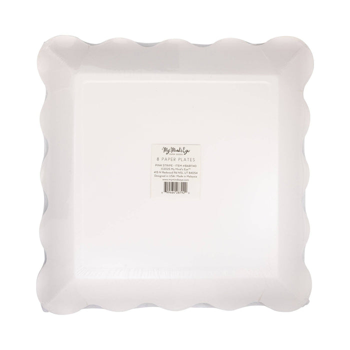 Pink Striped 10" Plate