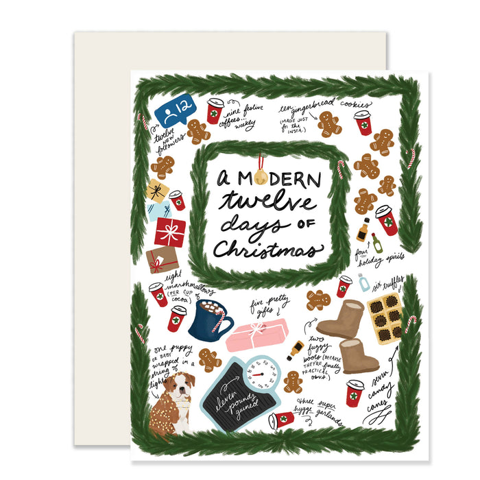 Modern 12 Days Card