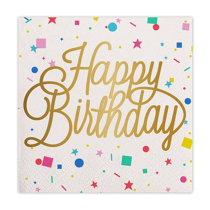 Happy Birthday Confetti Bev Napkin