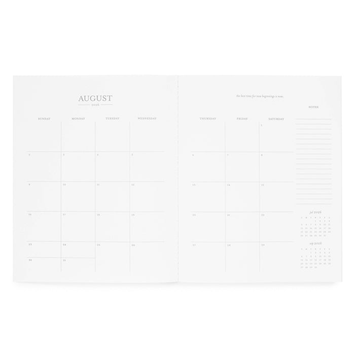 2026-2027 Yellow Stripe Monthly Academic Planner