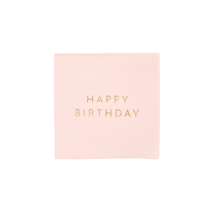 Petal Pink Happy Birthday Napkins