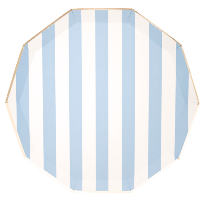 SKY BLUE CABANA STRIPE PLATES