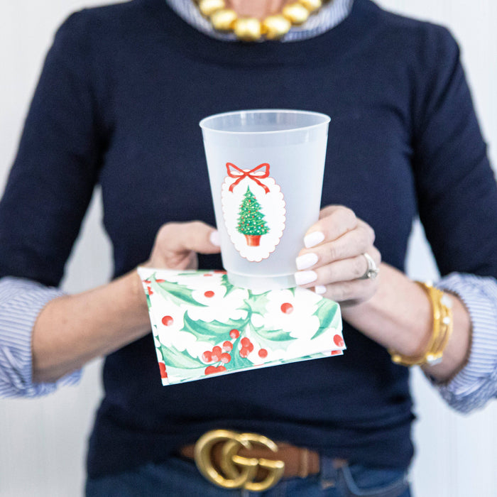 Christmas Tree Plaque Cups | Set of 8